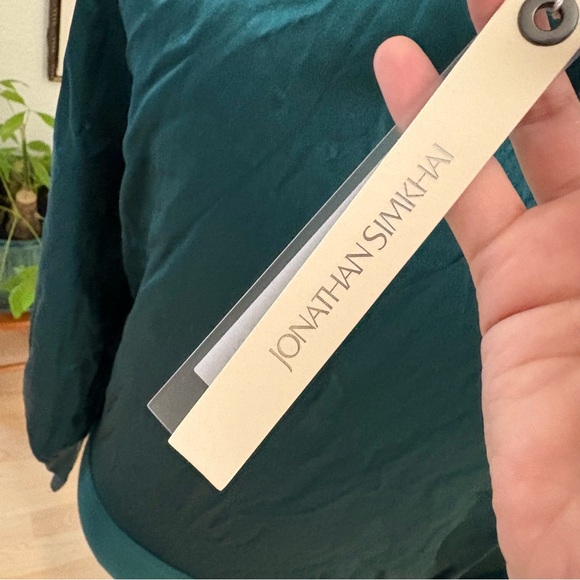 JONATHAN SIMKHAI Wrap Front Silk Charmeuse Bodysuit
In Deep‎ Emerald Size XS NWT - Picture 5 of 10